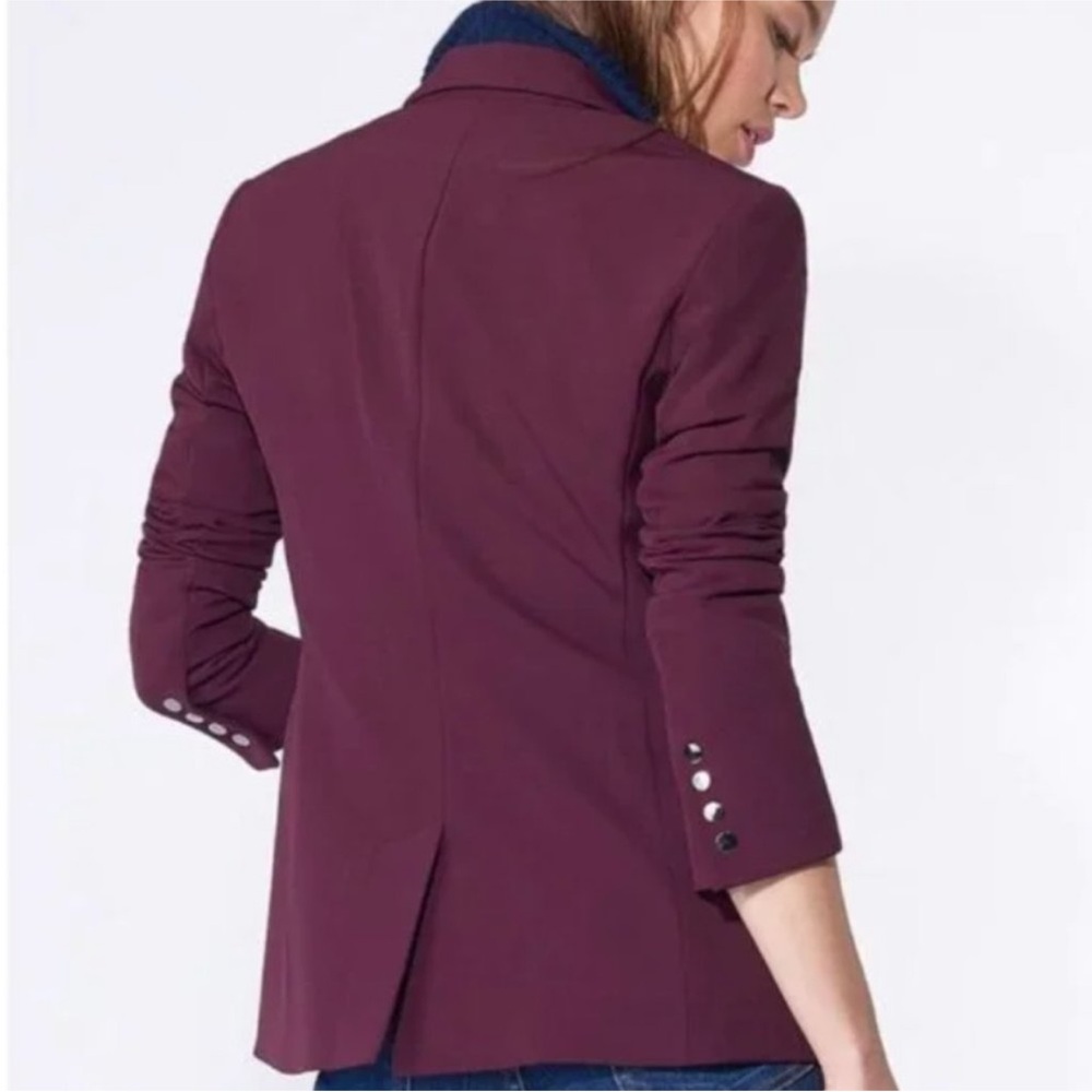 Veronica Beard Scuba Knit Blazer in Burgundy Work Ponte Stretch Size 10 - Picture 2 of 10